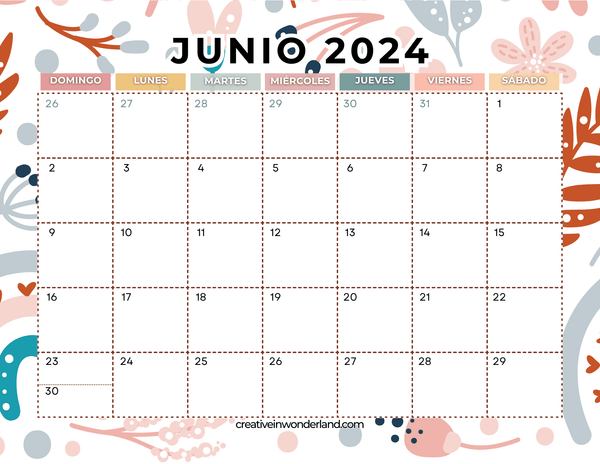Calendario de junio inicia domingo #3