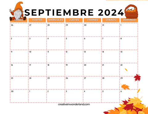 Plantilla de calendario septiembre 2024 inicia lunes #58