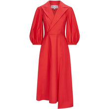 Görseli Galeri görüntüleyiciye yükleyin, Asymmetric A-Line Cotton Dress in Red - Front Product Picture
