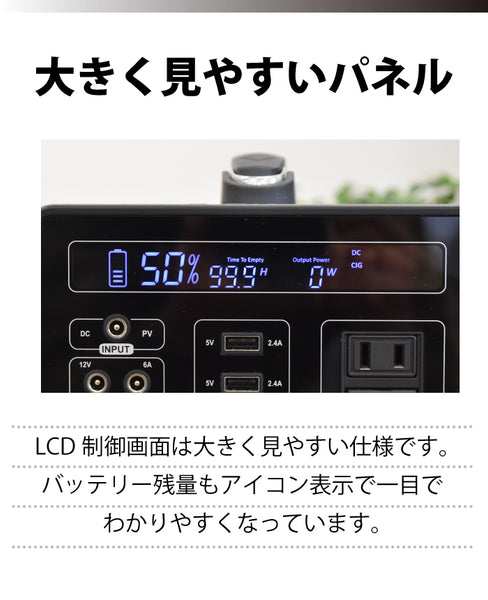 大容量1000W ポータブルバッテリー