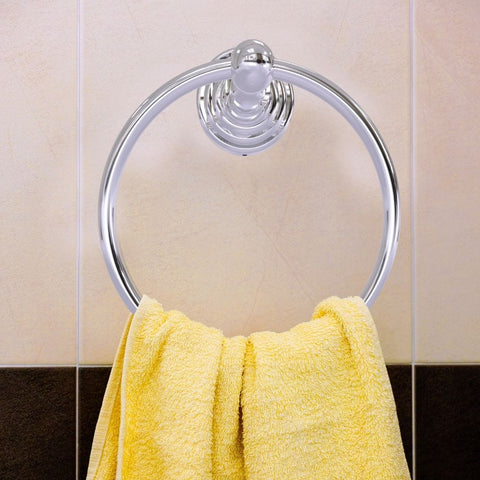 a chrome towel holder