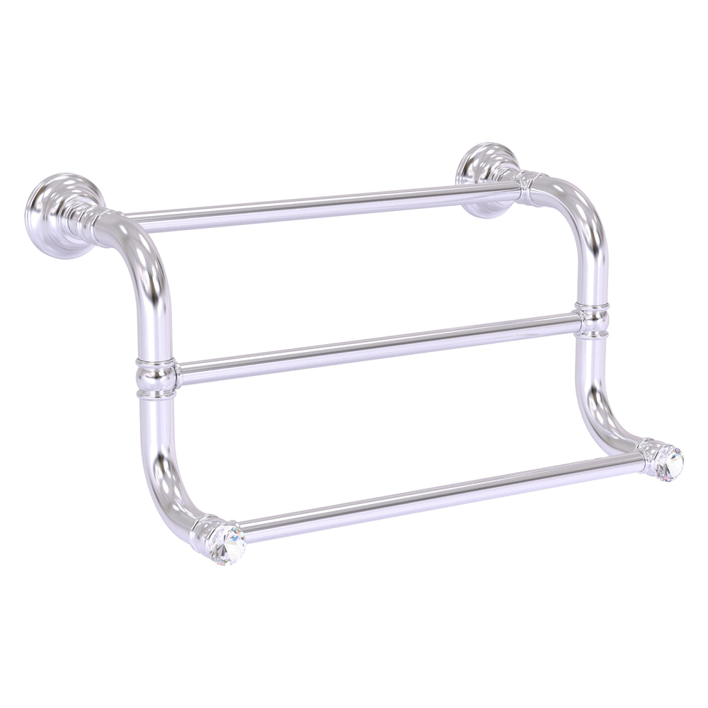 Chrome finished brass towel rack with crystal detail