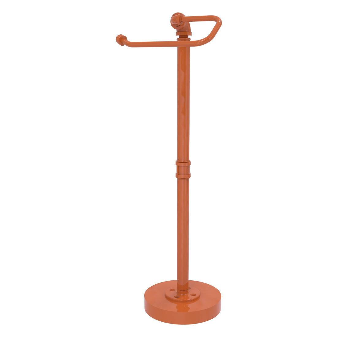 Brass toilet paper stand with orange finish