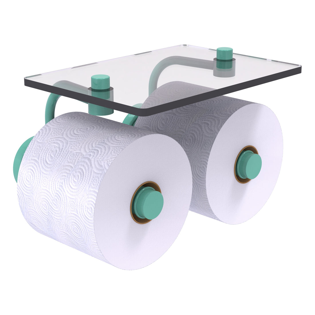 Double roll TP holder with glass shelf