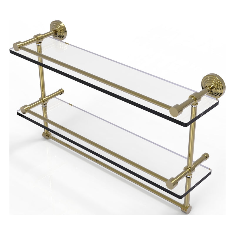 Allied Brass MC-2TB/22-GAL-BKM 22 Inch Gallery Double Towel Bar Glass Shelf%カンマ%  Matte Black