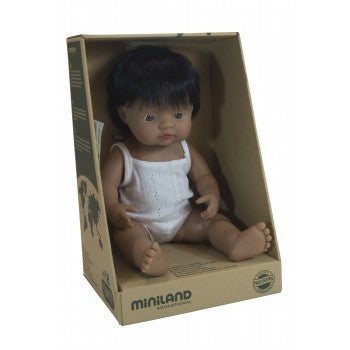 Miniland | Anatomically Correct Doll | Latin American Boy | 38 cm