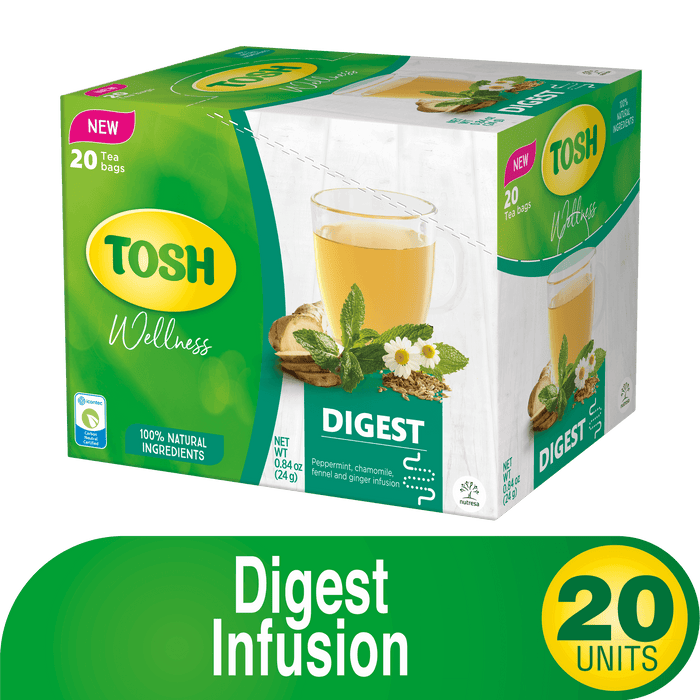 Infusión Tosh Digest 0.84 OZ - Caja con 20 Bolsitas de Té