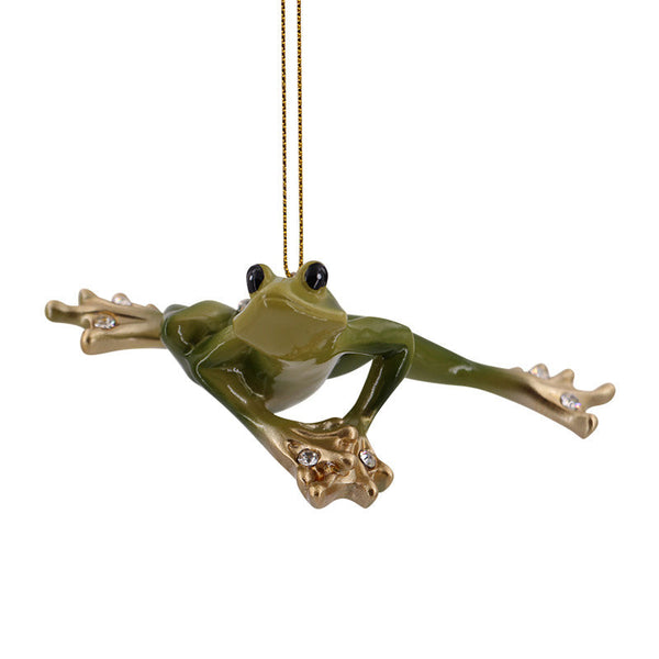 Green Praying Frog Christmas Ornament | December Diamonds | Coastal Gifts Inc