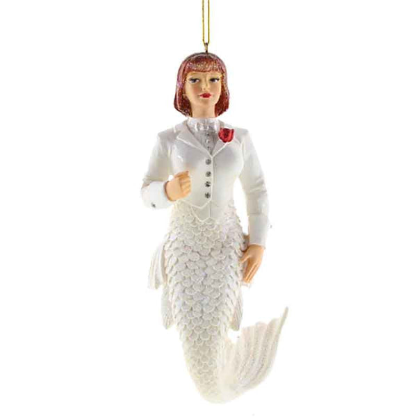 Tuxedo Bride Mermaid Christmas Ornament | December Diamonds | Coastal Gifts Inc