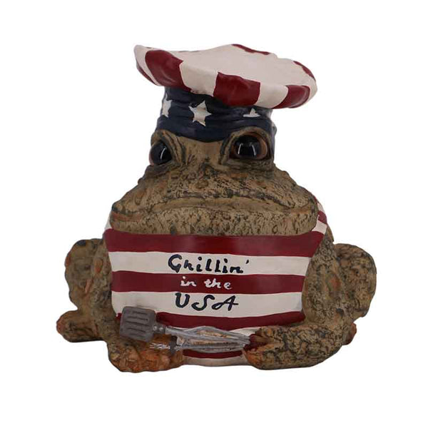 Grillin' In The USA Toad Figurine | GSI Home Styles | Coastal Gifts Inc