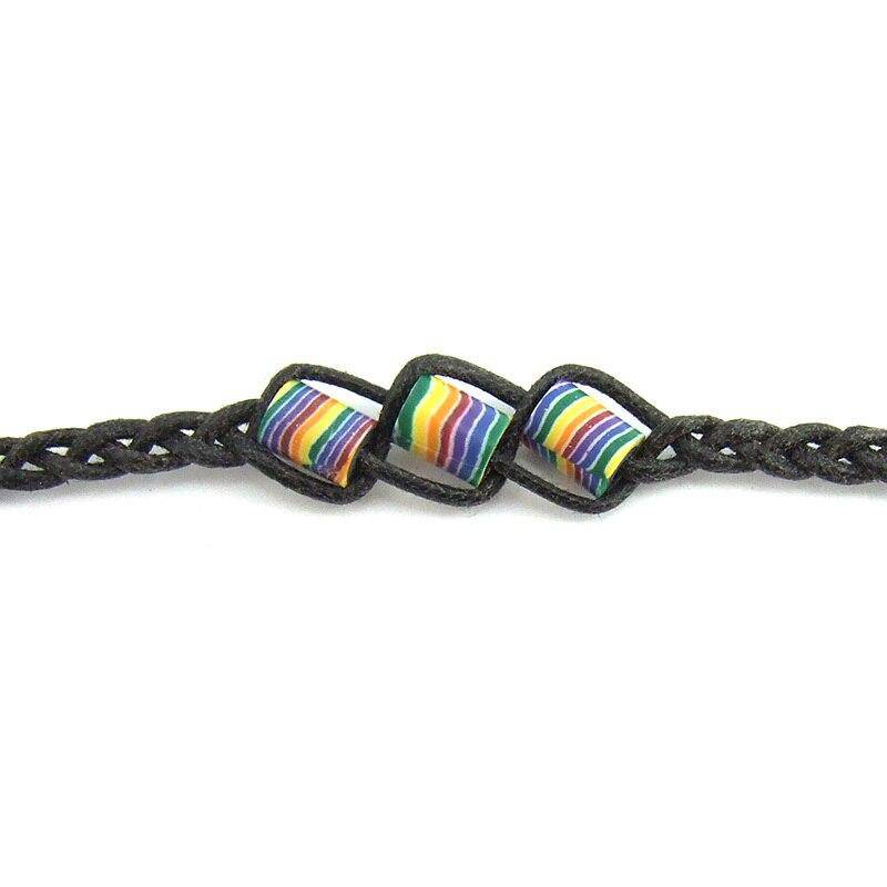 Rainbow Fimo Beads Braided Bracelet