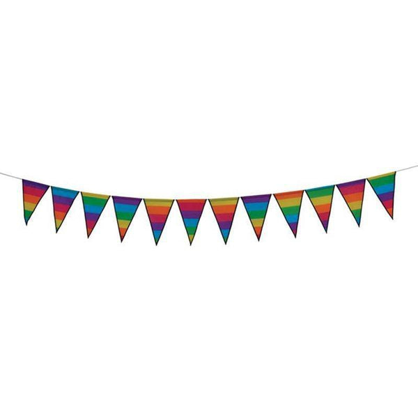 Rainbow Stripe Festive Pennant String | In The Breeze | Coastal Gifts Inc