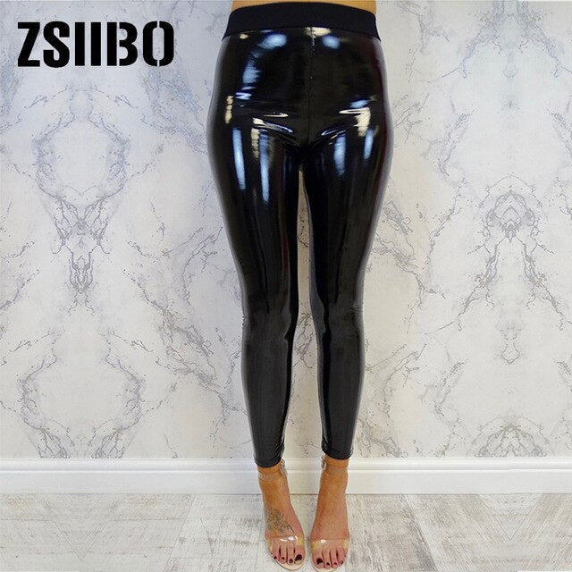 black leather pants leggings