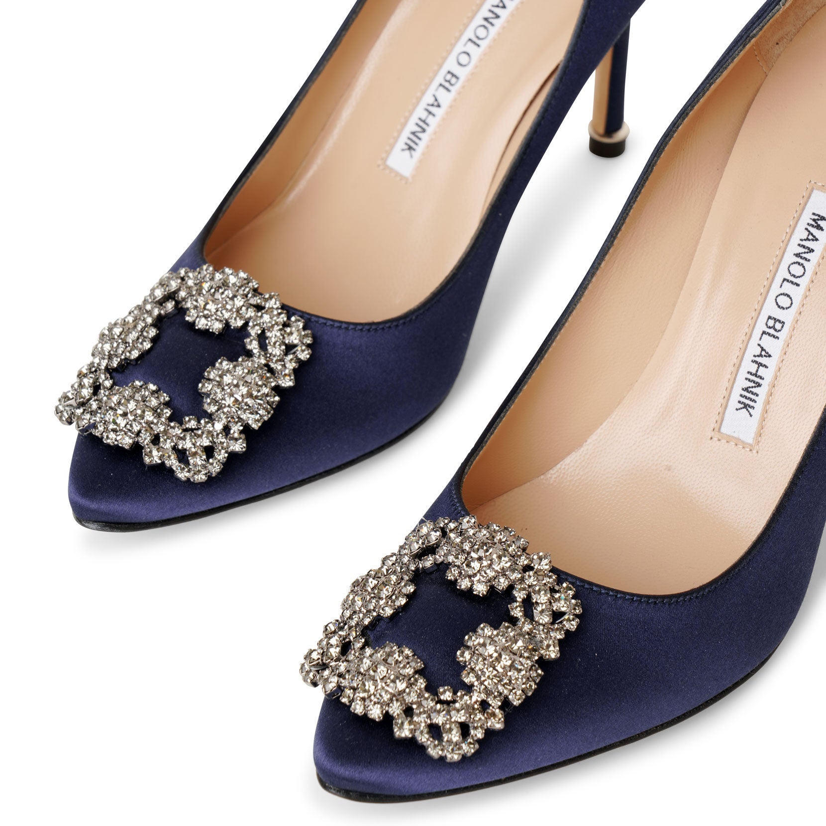 Manolo Blahnik | Hangisi 90 navy satin pumps | Savannahs