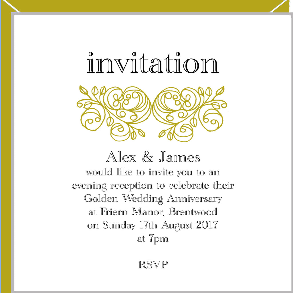 Personalised Golden Wedding  Anniversary  invitations  
