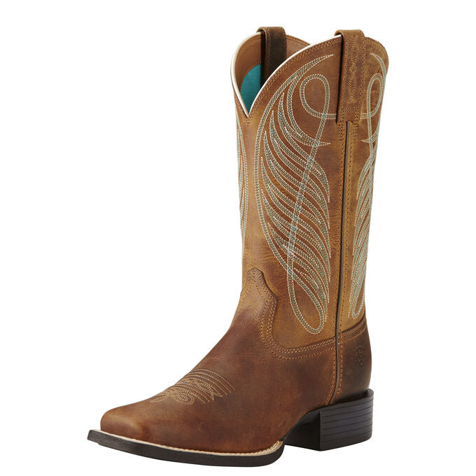 Ariat Women Round Up Wide Square Toe | Green/Brown – Charly Boots