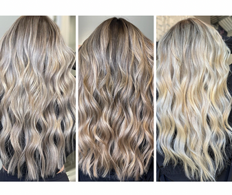 cool toned hair, warm color, blonde neutral