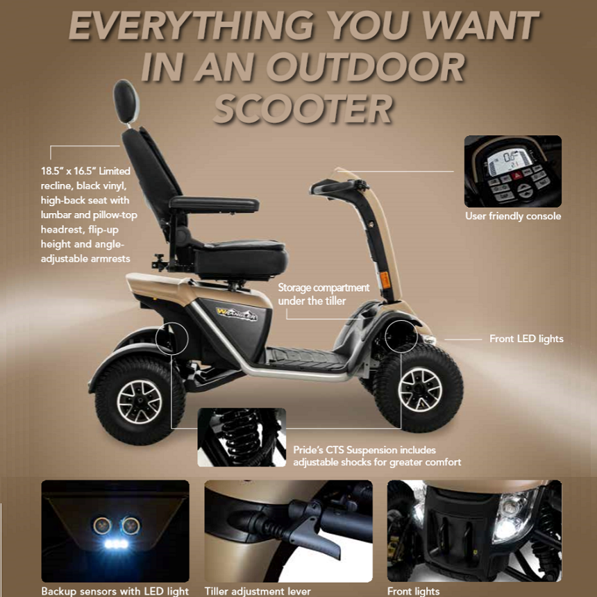 Pride Wrangler PMV Heavy Duty Pride Mobility Scooter – dcmedicalsupply