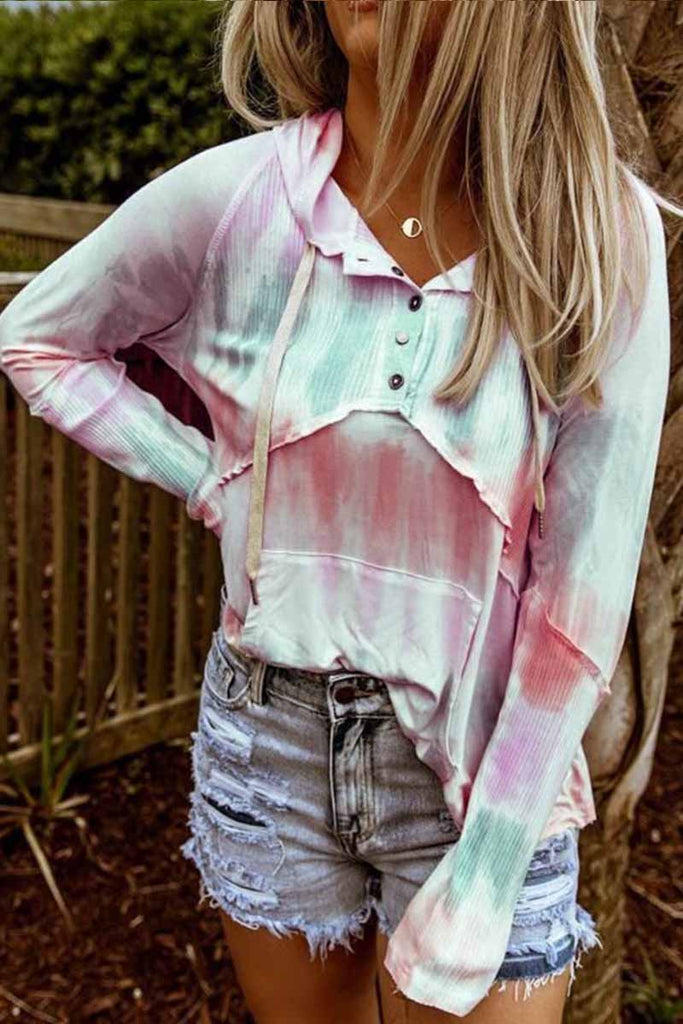 Florcoo Cute Colorful Tie-dye Hoodie