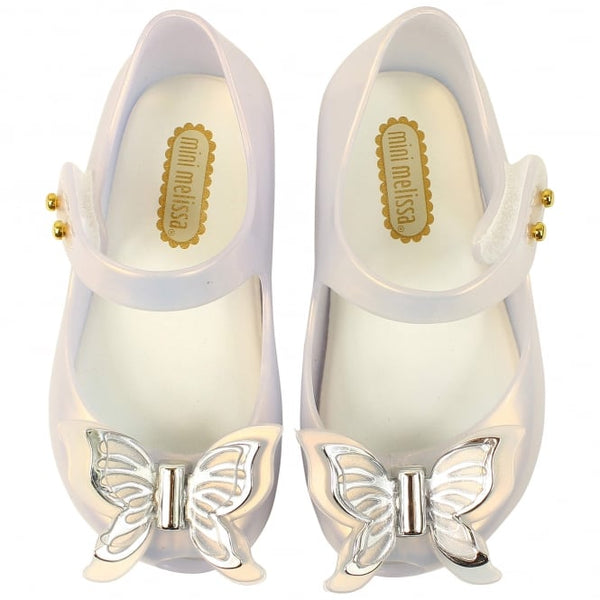 MINI MELISSA SILVER/WHITE BUTTERFLY 