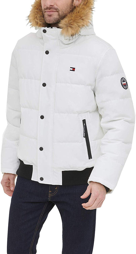 tommy hilfiger men's arctic cloth quilted snorkel bomber