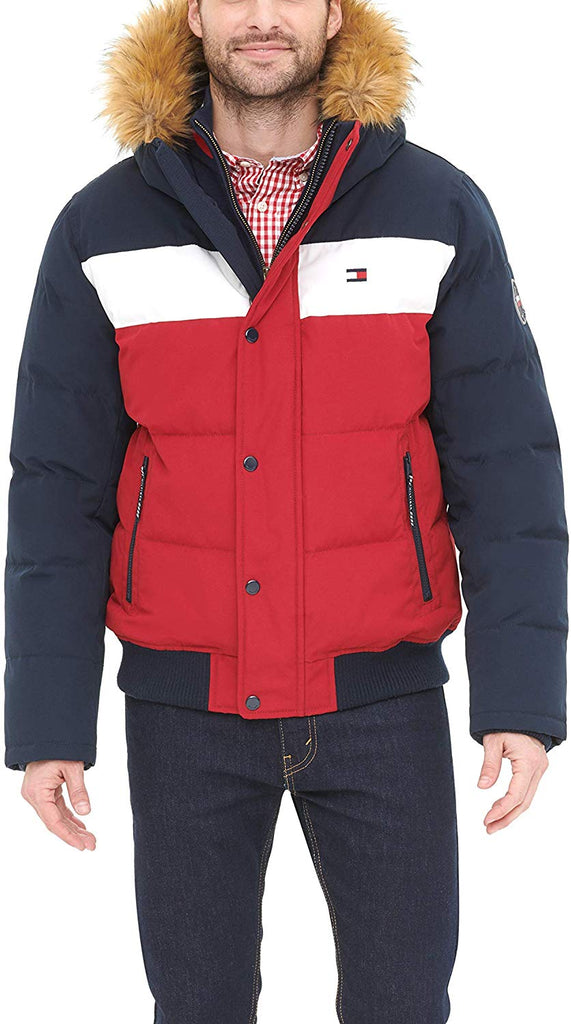 tommy hilfiger men's arctic cloth quilted snorkel bomber