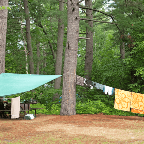 Camping for more than one night? Put up a clothesline. 