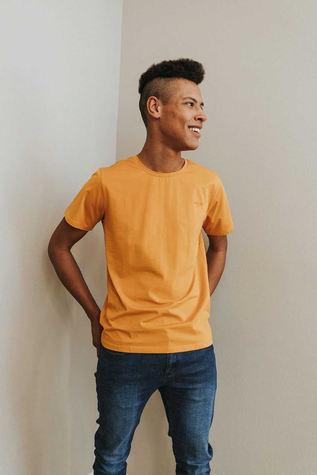 Gabin Crew Neck T - Shirt - Mustard – Potter & Co Shop