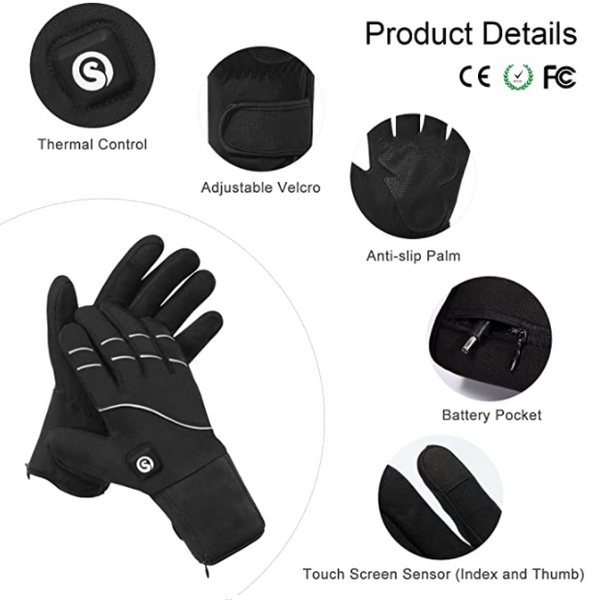SAVIOR Heated Thin Gloves for Men Women, Savior Electric Rechargeable Battery Heated Motorcycle Gloves for Winter Skiing Cycling Snowmobile Hunting Camping Raynaud's Hands Warmer