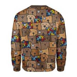 Printkay Unisex Christmas Sweater Autism Dog 3D Apparel