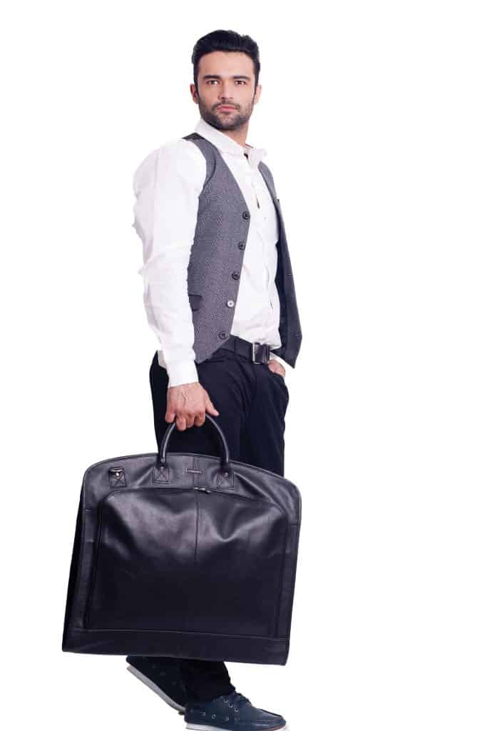 Men’s Leather Suit Garment Carriers Prime Hide Leather