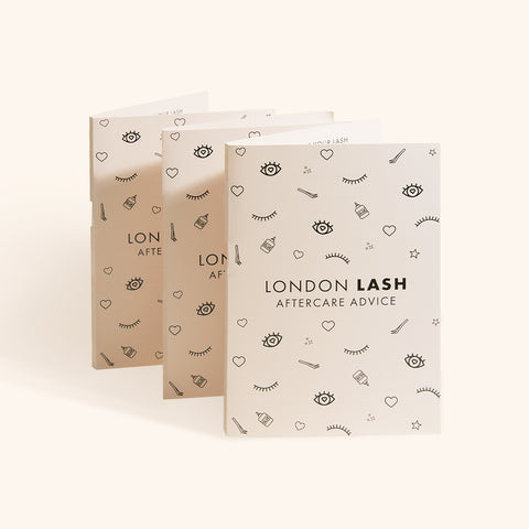 Eyelash extension aftercare leaflets for lash extensions