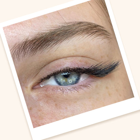 Close-up of Arrow Lashes eyelash extensions