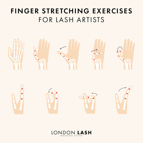 Finger stretches for Lash Technicians