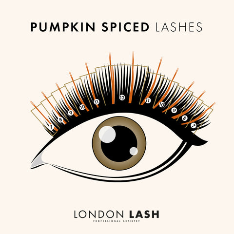 Lash mapping for Manga lashes for Pumpkin Spiced lash extensions