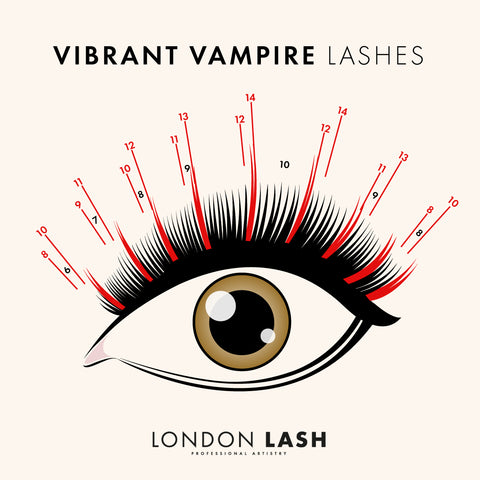 Lash mapping for lashes for a Vampire costume