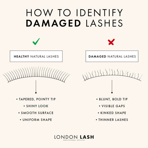 How a Lash Artist can identify damaged natural lashes