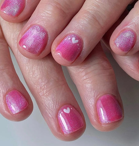 Glitter nails for valentines nails