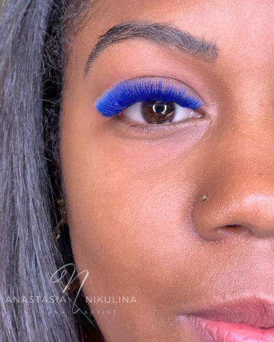Bright blue lashes