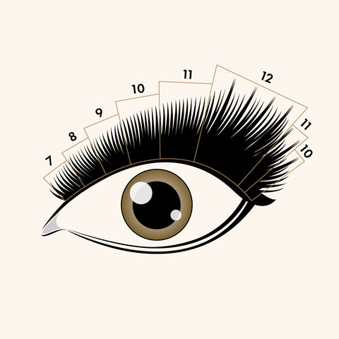 Lash mapping for Fox style lashes with pre-made lash spikes