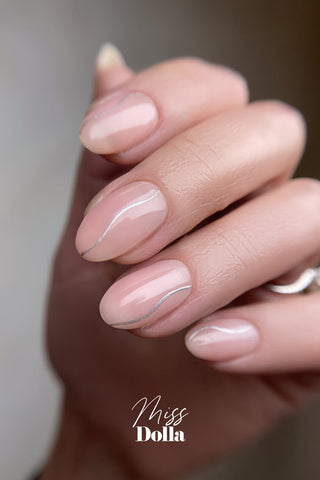 Nude pink gel nails