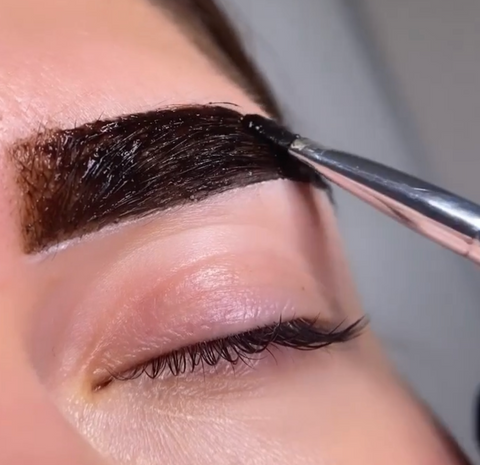 An image of brow henna application