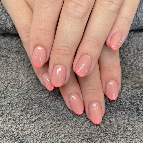 Colourful french tip manicure gel nails