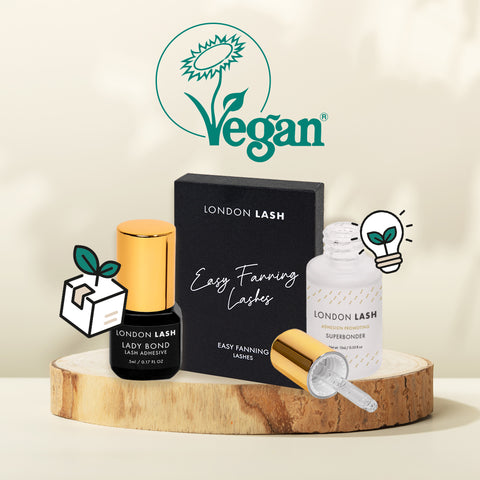 Vegan eyelash extensions products and lash supplies