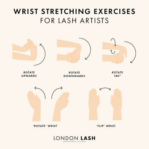 Wrist stretches for Lash Technicians