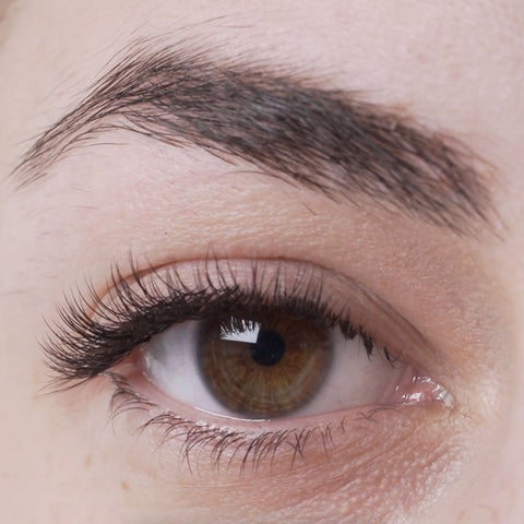 close-up of classic eyelash extensions