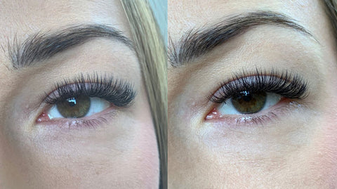 Close up of Russian volume lashes