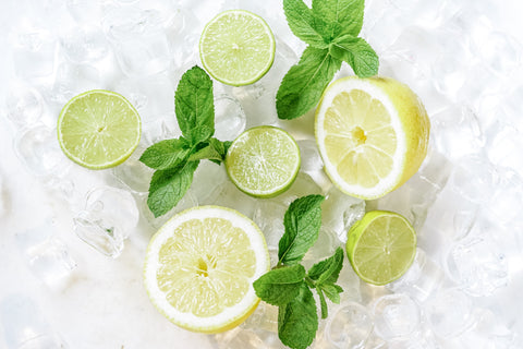 Limes and mint for Mojito cocktail recipe