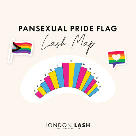 Pansexual Pride flag individual lash extensions map