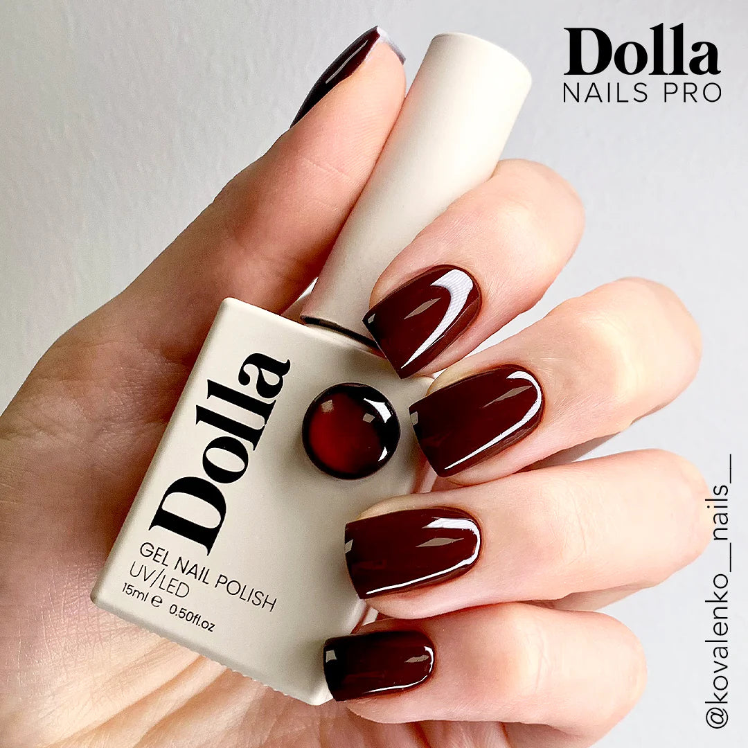 Square Gel Nails Shape with Espresso Martini Dolla Nails Pro Gel Polish